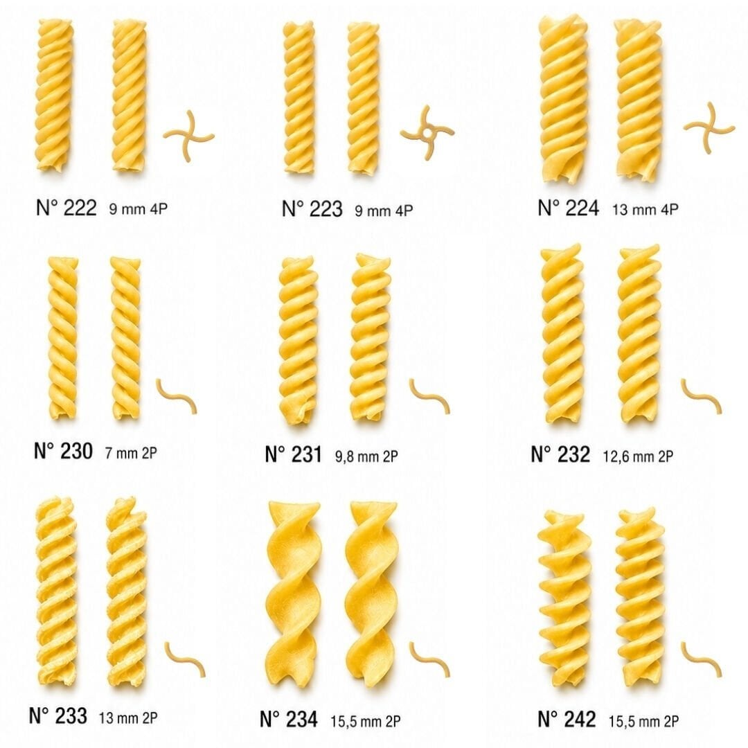 Fusilli ve Burgu Makarna Kalıpları | Ekstruder Uyumlu